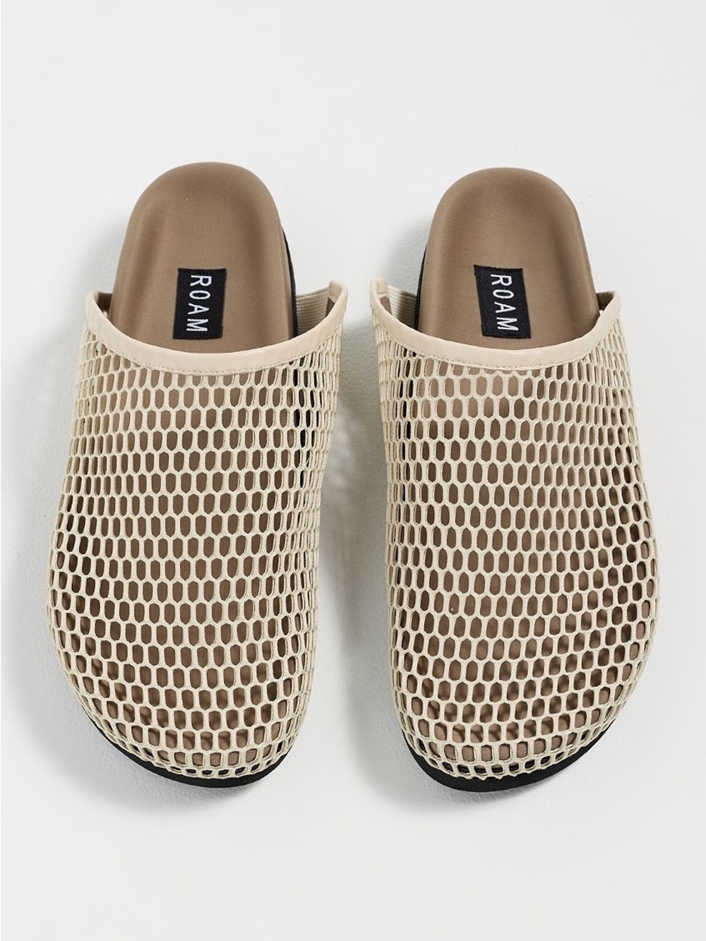ROAM Beige Mesh Slide Sandals for Men